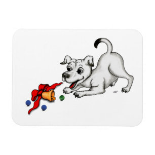 Vrolijk kerstfeest! Puppy met Bell en Ball Magneet