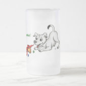 Vrolijk kerstfeest! Puppy met Bell en Ball Matglas Bierpul (Center)