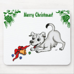 Vrolijk kerstfeest! Puppy met Bell en Ball Muismat