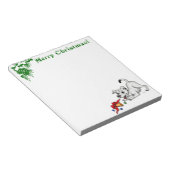 Vrolijk kerstfeest! Puppy met Bell en Ball Notitieblok (Schuin)