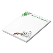 Vrolijk kerstfeest! Puppy met Bell en Ball Notitieblok (Linkerzijde)