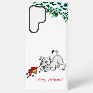 Vrolijk kerstfeest! Puppy met Bell en Ball Samsung Galaxy Hoesje