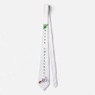 Vrolijk kerstfeest! Puppy met Bell en Ball Stropdas