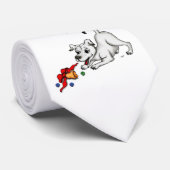 Vrolijk kerstfeest! Puppy met Bell en Ball Stropdas (Opgerold)