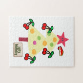 Vrolijk kerstfeest Puzzle Jolly Holiday Trees Cher Legpuzzel (Horizontaal)