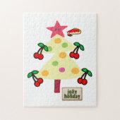 Vrolijk kerstfeest Puzzle Jolly Holiday Trees Cher Legpuzzel (Verticaal)