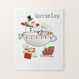 Vrolijk kerstfeest Puzzle-kerstman Legpuzzel