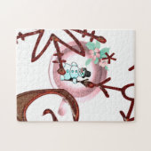 Vrolijk kerstfeest Puzzle-kerstman Legpuzzel (Horizontaal)