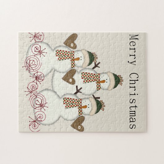 Vrolijk kerstfeest Puzzle-kerstman Legpuzzel (Horizontaal)