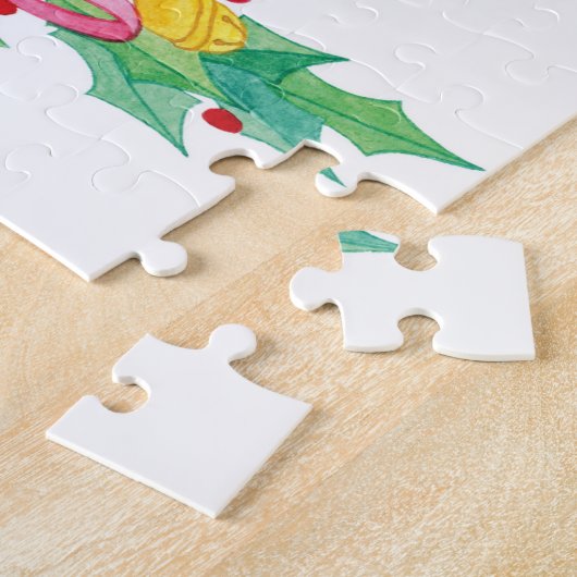 Vrolijk kerstfeest Puzzle Kerstmis Elf Possum Flor Legpuzzel (Zijkant)