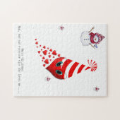 Vrolijk kerstfeest Puzzle Kerstmis Snowman Hearts Legpuzzel (Horizontaal)