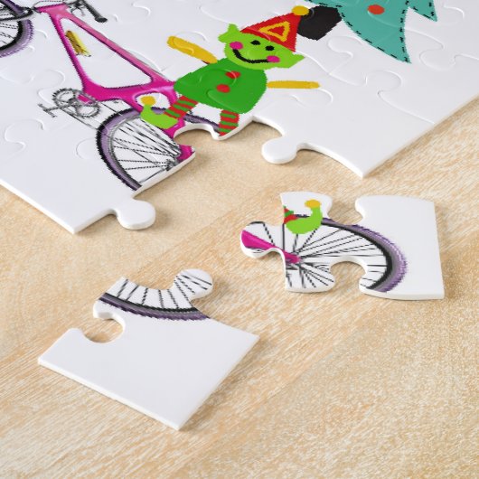 Vrolijk kerstfeest Puzzle-kerstsnowman Elf Legpuzzel (Zijkant)