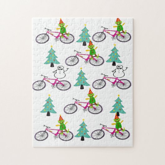 Vrolijk kerstfeest Puzzle-kerstsnowman Elf Legpuzzel (Verticaal)