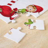 Vrolijk kerstfeest Puzzle-kerstsnowman Elf Legpuzzel (Zijkant)