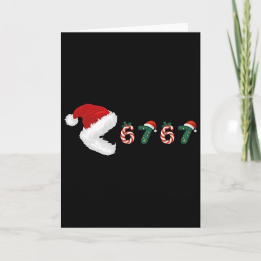 Vrolijk kerstfeest Pyjama Eten 67 Meme Zes Zeven Kaart (Voorkant)