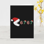 Vrolijk kerstfeest Pyjama Eten 67 Meme Zes Zeven Kaart (Gele Bloem)