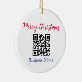 Vrolijk kerstfeest, QR-code, bedrijfsnaam, vs 2 Keramisch Ornament (Rechts)