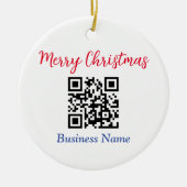 Vrolijk kerstfeest, QR-code, bedrijfsnaam, vs 2 Keramisch Ornament (Voorkant)