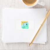 Vrolijk Kerstfeest QR code business geel groen wat Etiket (Insitu)