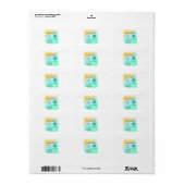 Vrolijk Kerstfeest QR code business geel groen wat Etiket (Full Sheet)