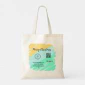 Vrolijk Kerstfeest QR code business geel groen wat Tote Bag (Achterkant)