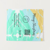 Vrolijk Kerstfeest QR code business geel groen wat Wandkleed (Voorkant (horizontaal))