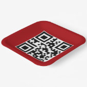 Vrolijk Kerstfeest QR code op rood Papieren Bordje (Gebogen)