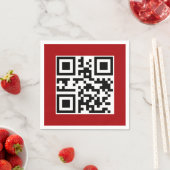 Vrolijk Kerstfeest QR code op rood Servet (Insitu)