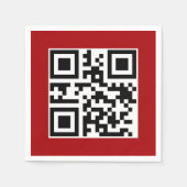 Vrolijk Kerstfeest QR code op rood Servet (Voorkant)