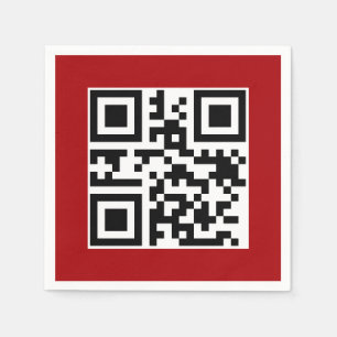 Vrolijk Kerstfeest QR code op rood Servet