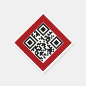 Vrolijk Kerstfeest QR code op rood Servet (Hoek)