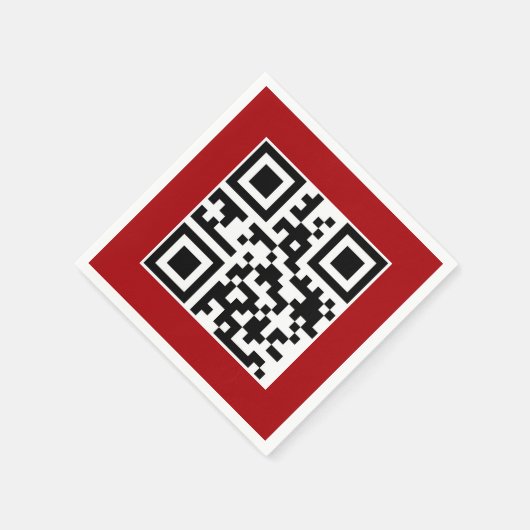 Vrolijk Kerstfeest QR code op rood Servet (Hoek)