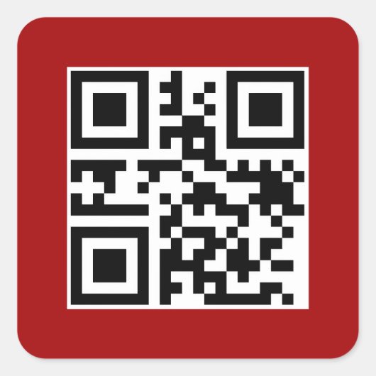 Vrolijk Kerstfeest QR code op rood Vierkante Sticker (Voorkant)