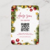 Vrolijk Kerstfeest QR Code RSVP Informatiekaartje (Voorkant)