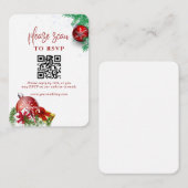 Vrolijk Kerstfeest QR Code RSVP Informatiekaartje (Voorkant / Achterkant)