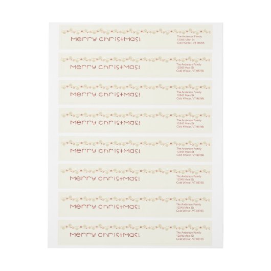 Vrolijk kerstfeest Quiet Natuur Adres Label (Vel)