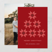 Vrolijk Kerstfeest Quilt ster Holiday Design Feestdagenkaart (Voorkant / Achterkant)