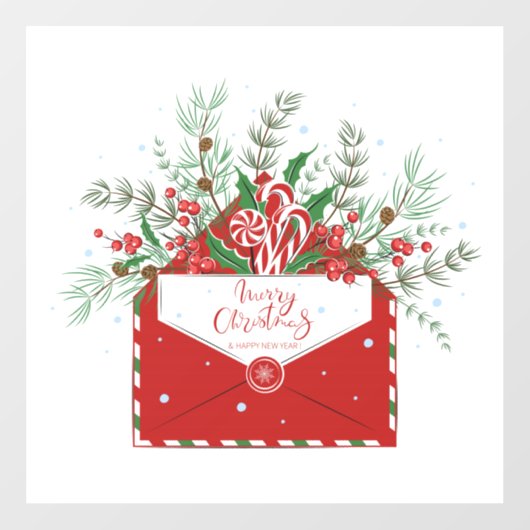 Vrolijk kerstfeest raamsticker (Vel)