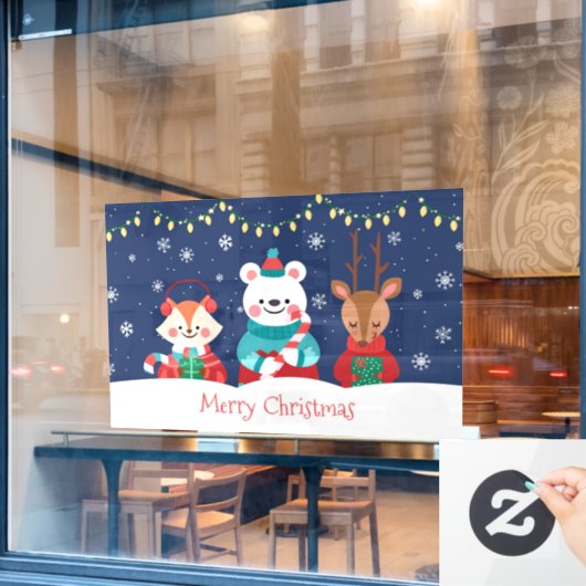Vrolijk kerstfeest raamsticker (Cafe Raam)