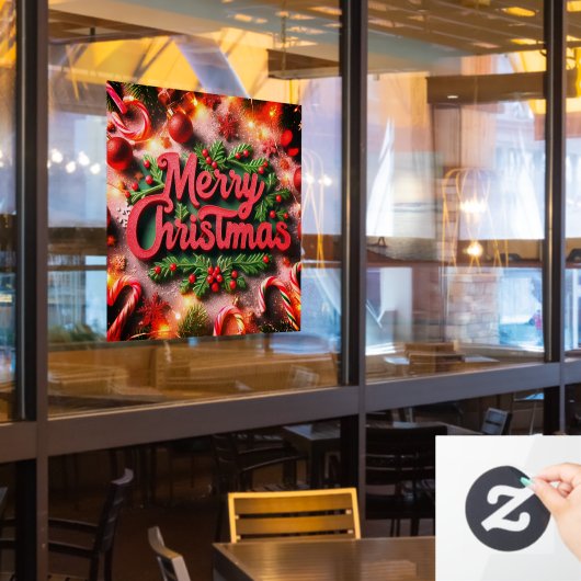 Vrolijk kerstfeest raamsticker (Restaurant Raam)