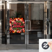 Vrolijk kerstfeest raamsticker (Kantoordeur)