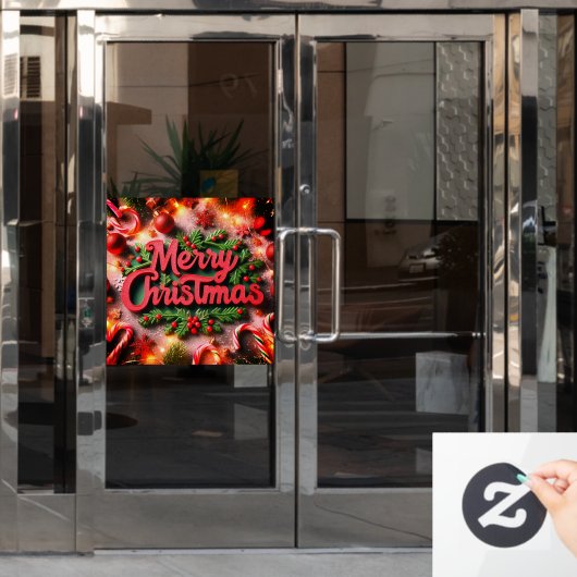 Vrolijk kerstfeest raamsticker (Kantoordeur)