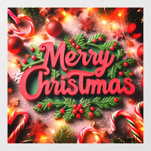 Vrolijk kerstfeest raamsticker (Vel)