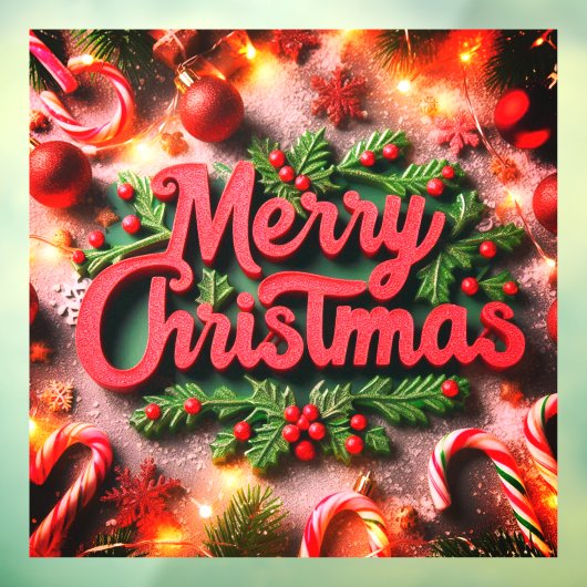 Vrolijk kerstfeest raamsticker (Vel 3)