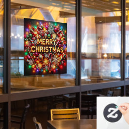 Vrolijk kerstfeest raamsticker