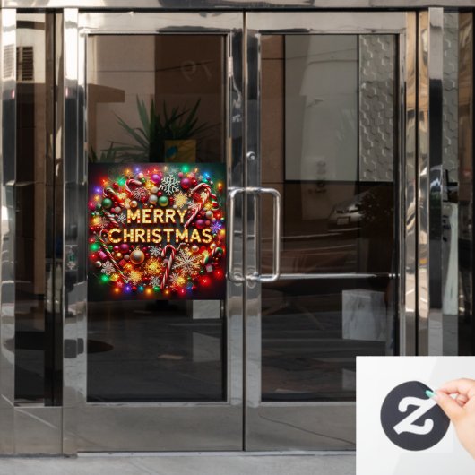 Vrolijk kerstfeest raamsticker (Kantoordeur)