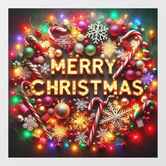 Vrolijk kerstfeest raamsticker (Vel)