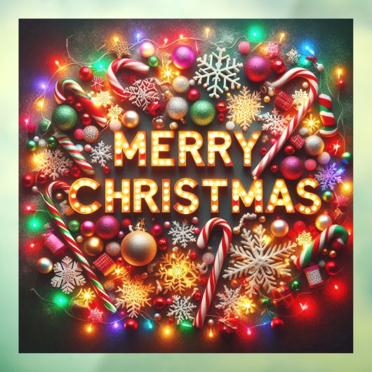 Vrolijk kerstfeest raamsticker (Vel 3)