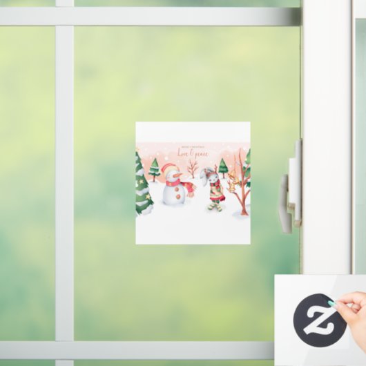 "Vrolijk kerstfeest" Raamsticker (Huis)