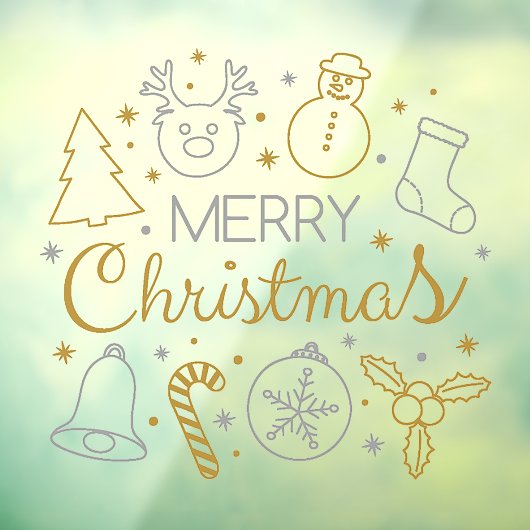 Vrolijk kerstfeest raamsticker (Vel 3)